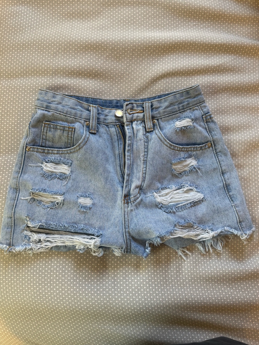 Distressed Light Wash Jean shorts